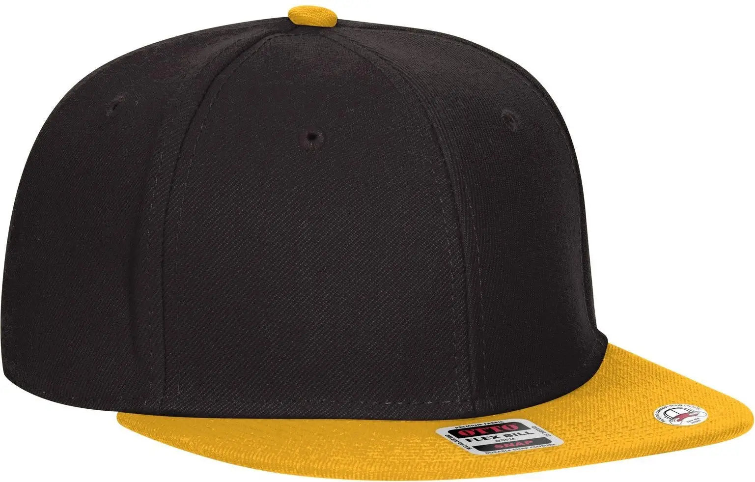 Otto 125-978 ?Otto Snap’ 6 Panel Pro Style Snapback Cap - Gld/blk/blk - 1/2’’ - 7 5/8’’