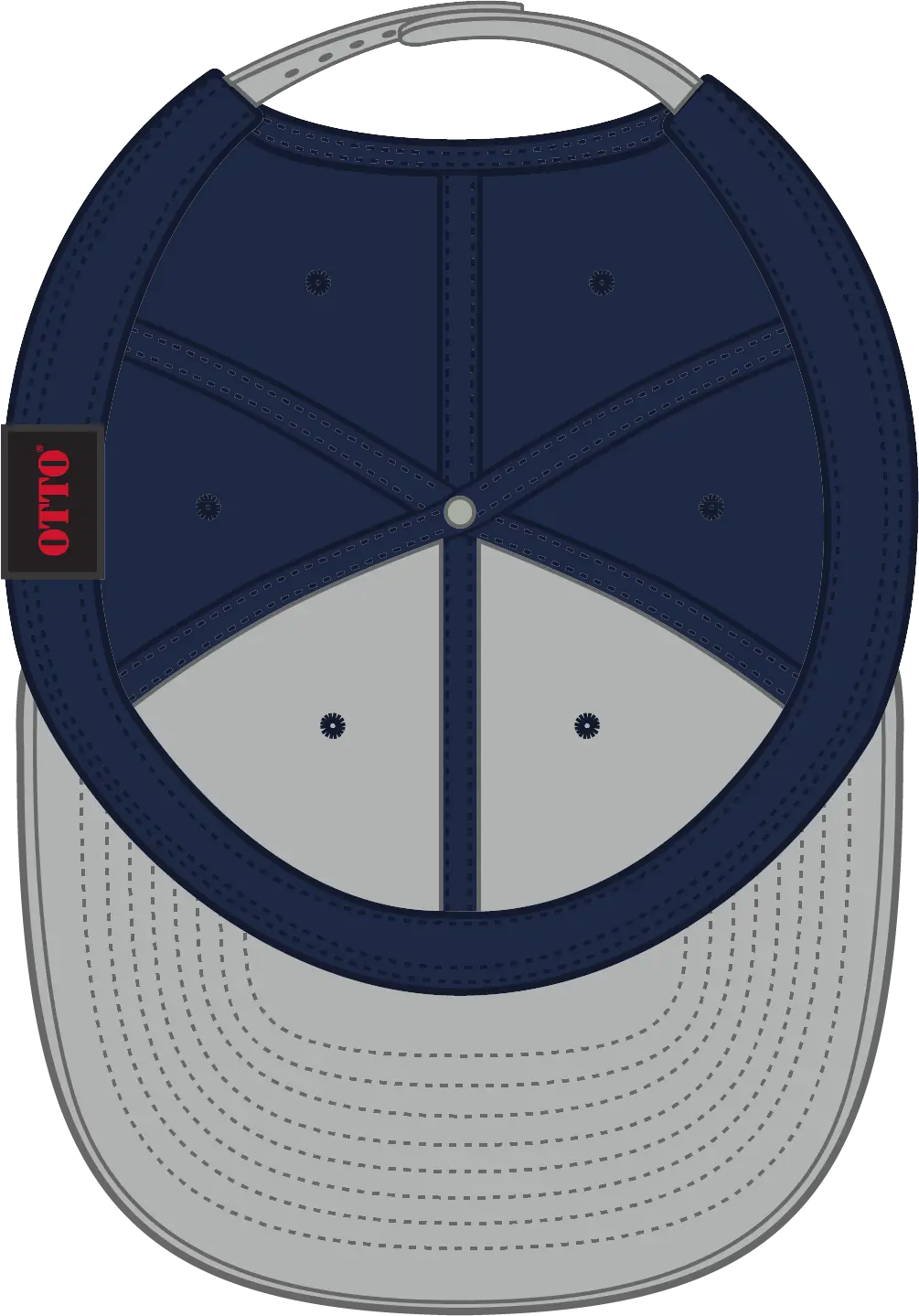 Otto 125-978 ?Otto Snap’ 6 Panel Pro Style Snapback Cap - Gry/nvy/nvy - 1/2’’ - 7 5/8’’