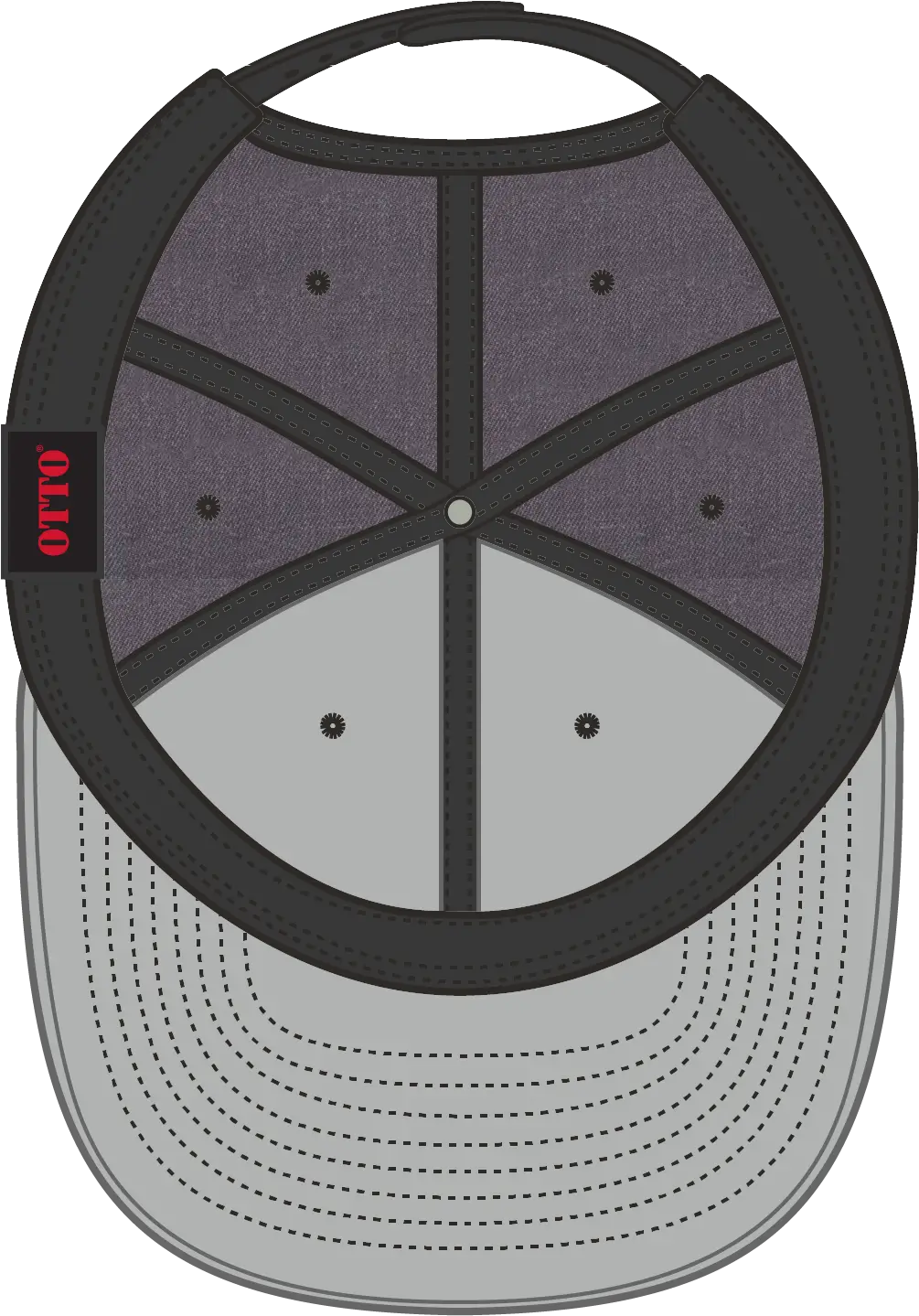 Otto 125-978 ?Otto Snap’ 6 Panel Pro Style Snapback Cap - Heath. Black - 1/2’’ - 7 5/8’’