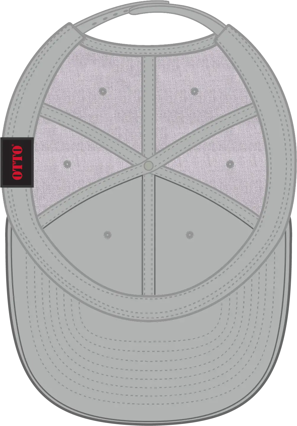 Otto 125-978 ?Otto Snap’ 6 Panel Pro Style Snapback Cap - Heath. Gray - 1/2’’ - 7 5/8’’