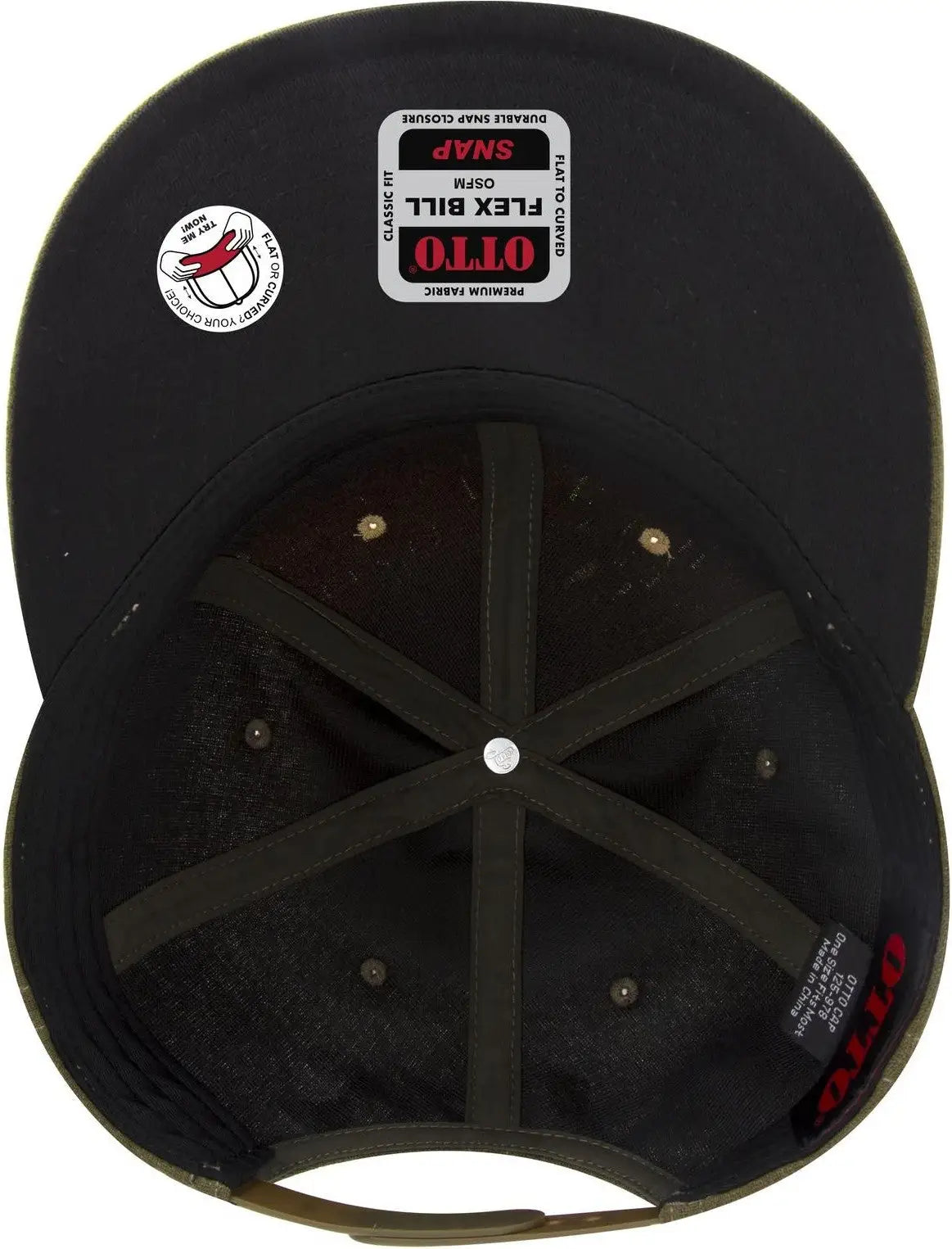 Otto 125-978 ?Otto Snap’ 6 Panel Pro Style Snapback Cap - Ml Grn/crk/ml Grn - 1/2’’ - 7 5/8’’