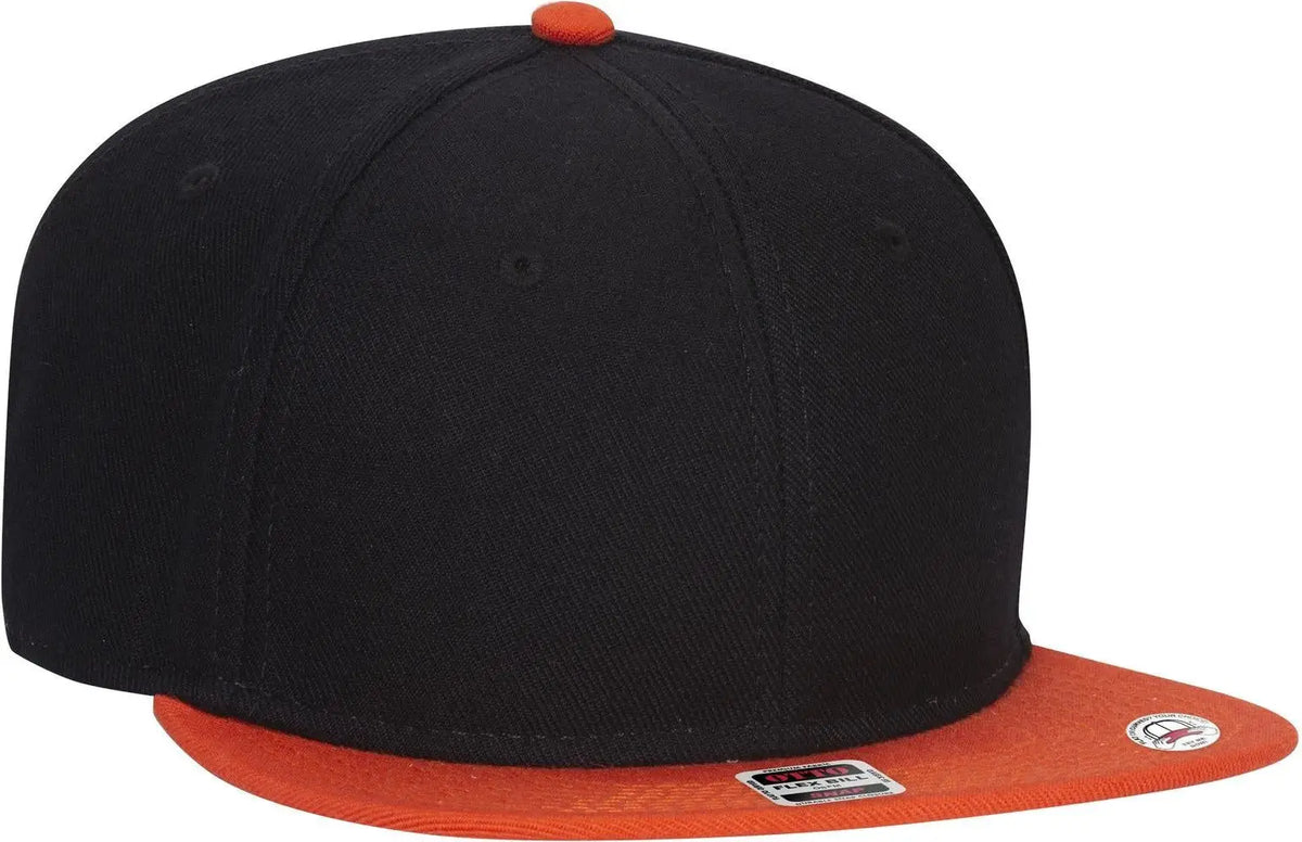 Otto 125-978 ?Otto Snap’ 6 Panel Pro Style Snapback Cap - Org/blk/blk - 1/2’’ - 7 5/8’’