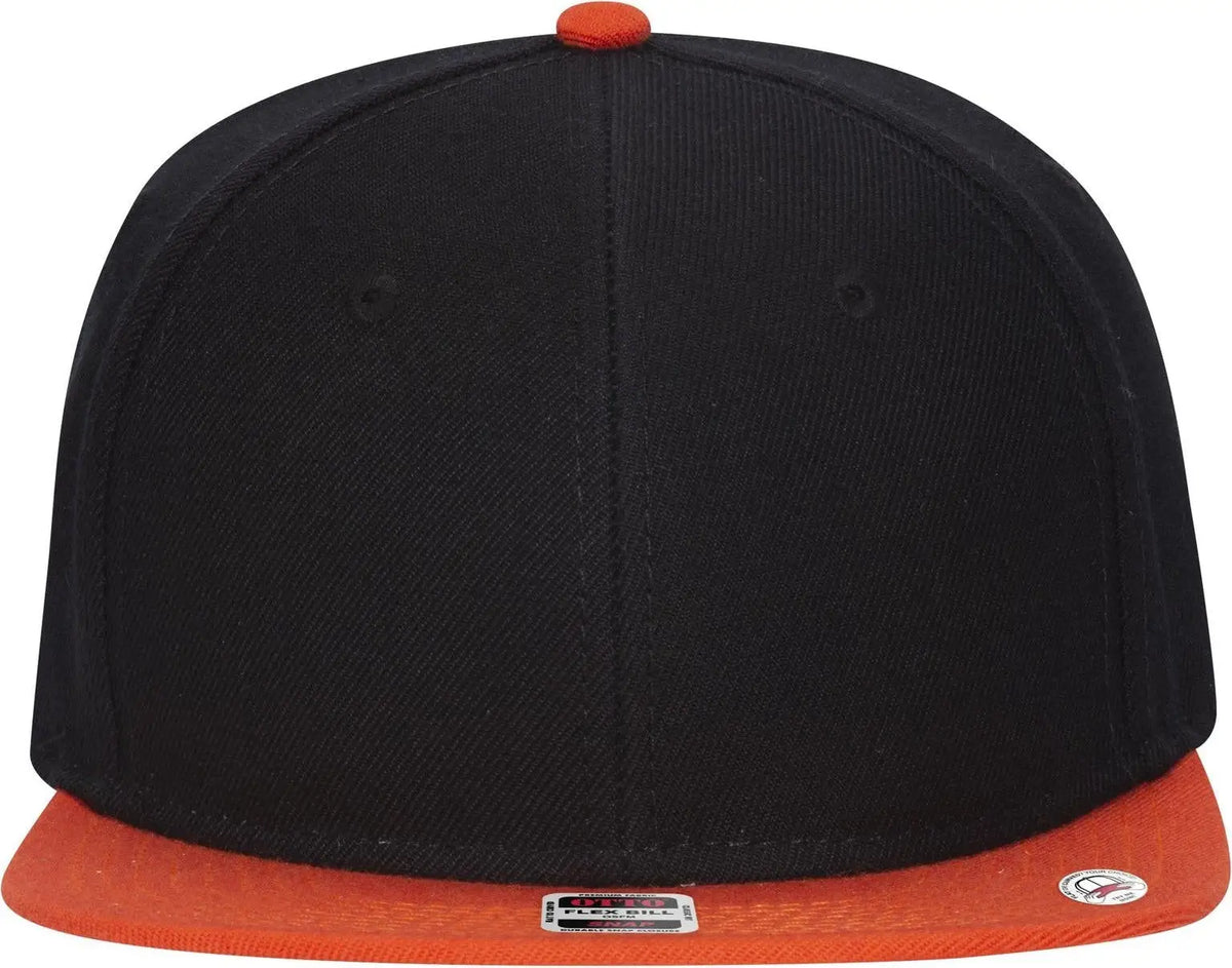 Otto 125-978 ?Otto Snap’ 6 Panel Pro Style Snapback Cap - Org/blk/blk - 1/2’’ - 7 5/8’’