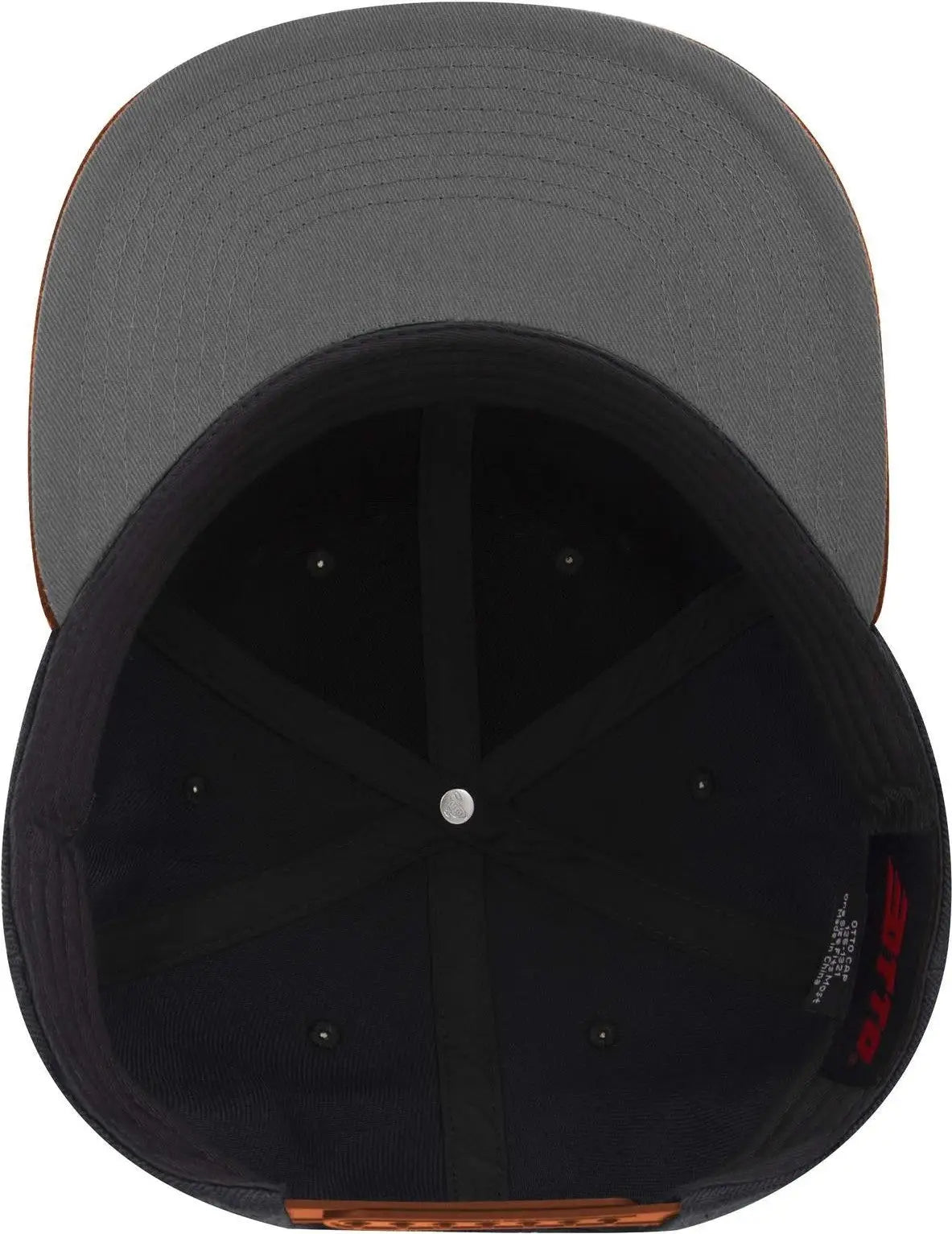 Otto 125-978 ?Otto Snap’ 6 Panel Pro Style Snapback Cap - Org/blk/blk - 1/2’’ - 7 5/8’’