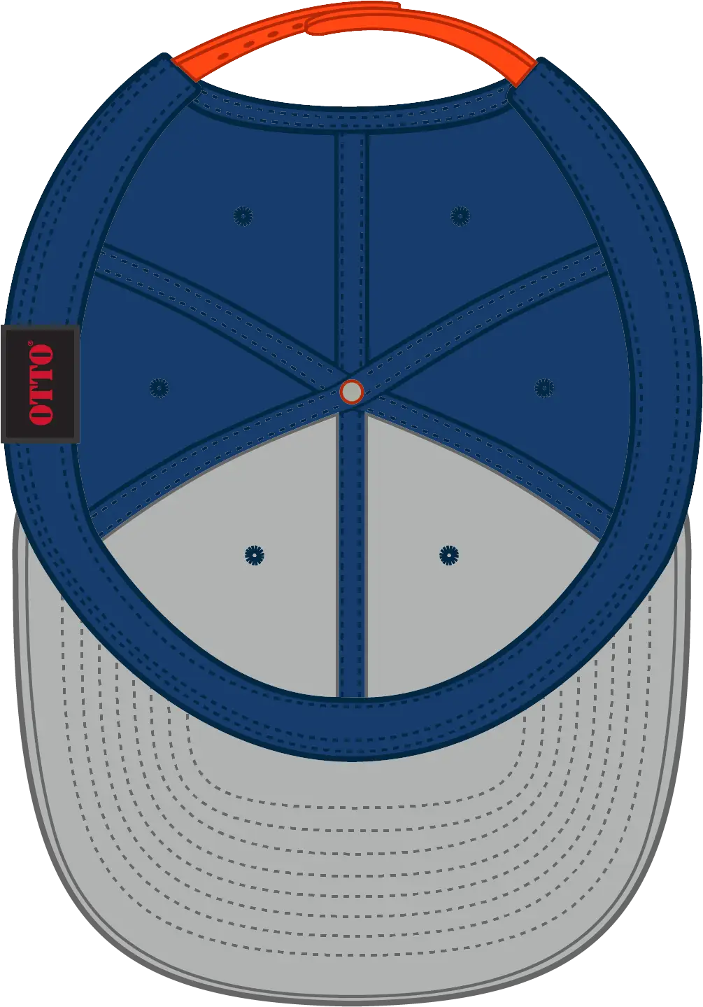 Otto 125-978 ?Otto Snap’ 6 Panel Pro Style Snapback Cap - Org/ryl/ryl - 1/2’’ - 7 5/8’’