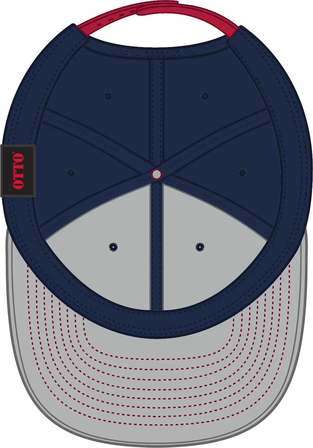 Otto 125-978 ?Otto Snap’ 6 Panel Pro Style Snapback Cap - Red/nvy/nvy - 1/2’’ - 7 5/8’’