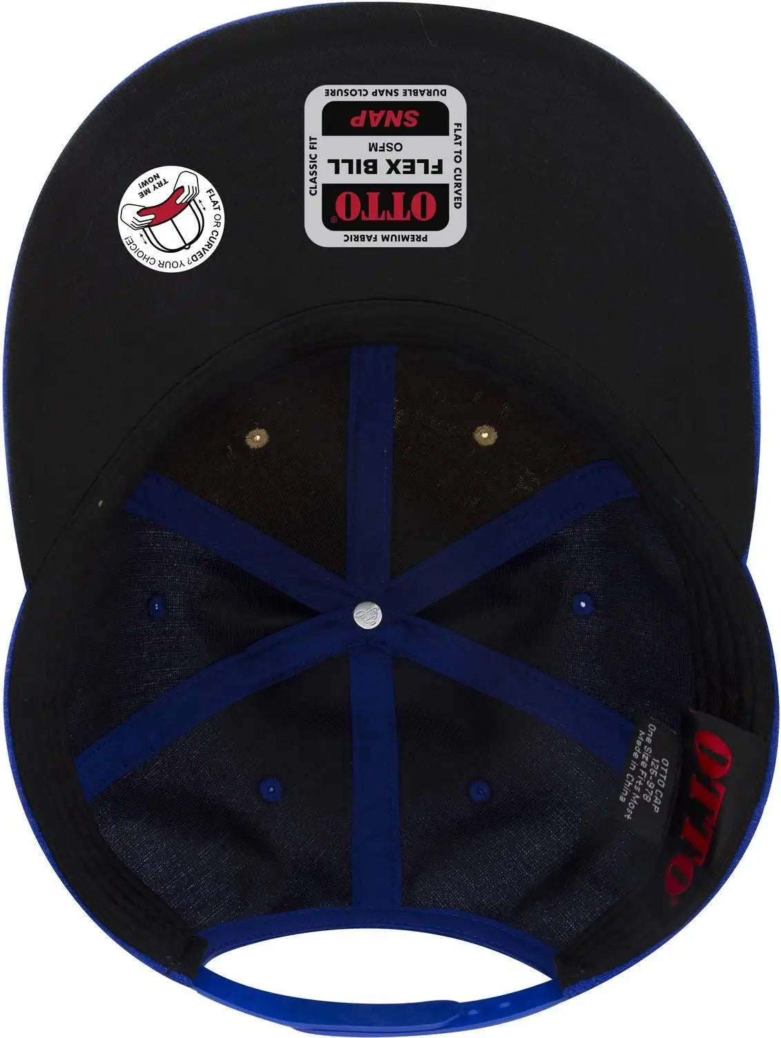 Otto 125-978 ?Otto Snap’ 6 Panel Pro Style Snapback Cap - Ryl/crk/ryl - 1/2’’ - 7 5/8’’