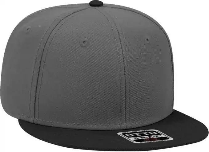 Otto 125 978 Wool Blend Flat Visor Pro Style Snapback Cap Black Charcoal Dark Gray / one Size Fits Most
