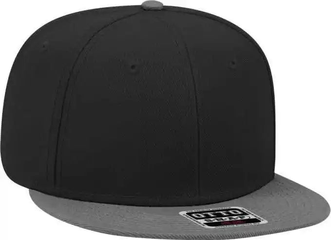 Otto 125-978 Wool Blend Flat Visor Pro Style Snapback Cap - Charcoal Gray Black - Dark / one Size Fits Most