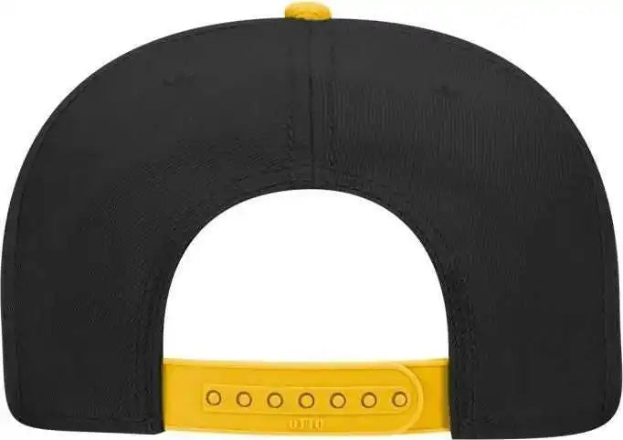 Otto 125-978 Wool Blend Flat Visor Pro Style Snapback Cap - Gold Black - one Size Fits Most