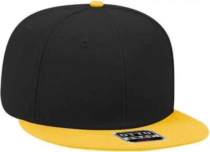 Otto 125-978 Wool Blend Flat Visor Pro Style Snapback Cap - Gold Black - one Size Fits Most