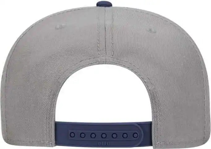 Otto 125-978 Wool Blend Flat Visor Pro Style Snapback Cap - Navy Gray - one Size Fits Most