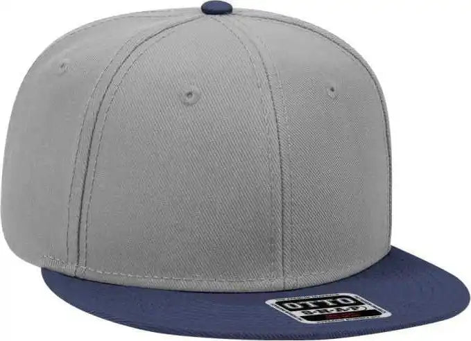 Otto 125-978 Wool Blend Flat Visor Pro Style Snapback Cap - Navy Gray - one Size Fits Most