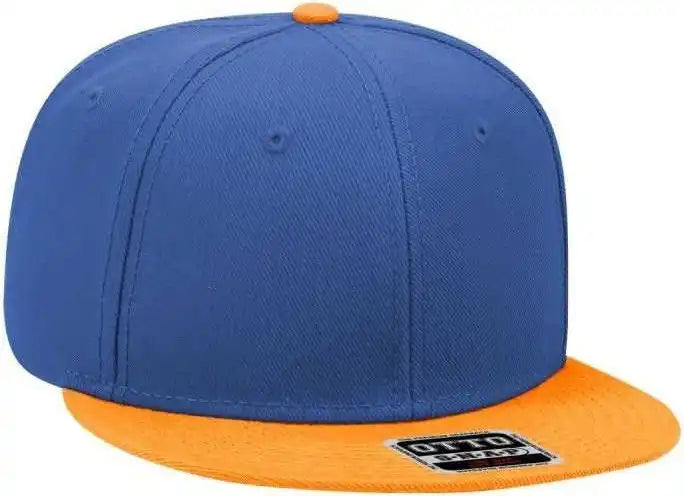 Otto 125-978 Wool Blend Flat Visor Pro Style Snapback Cap - Orange Royal - one Size Fits Most