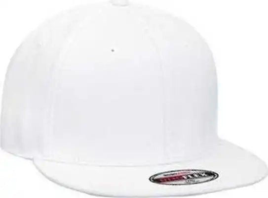 Otto 13-1005 Stretchable Wool Blend Flat Visor Pro Style Cap - White - S/m