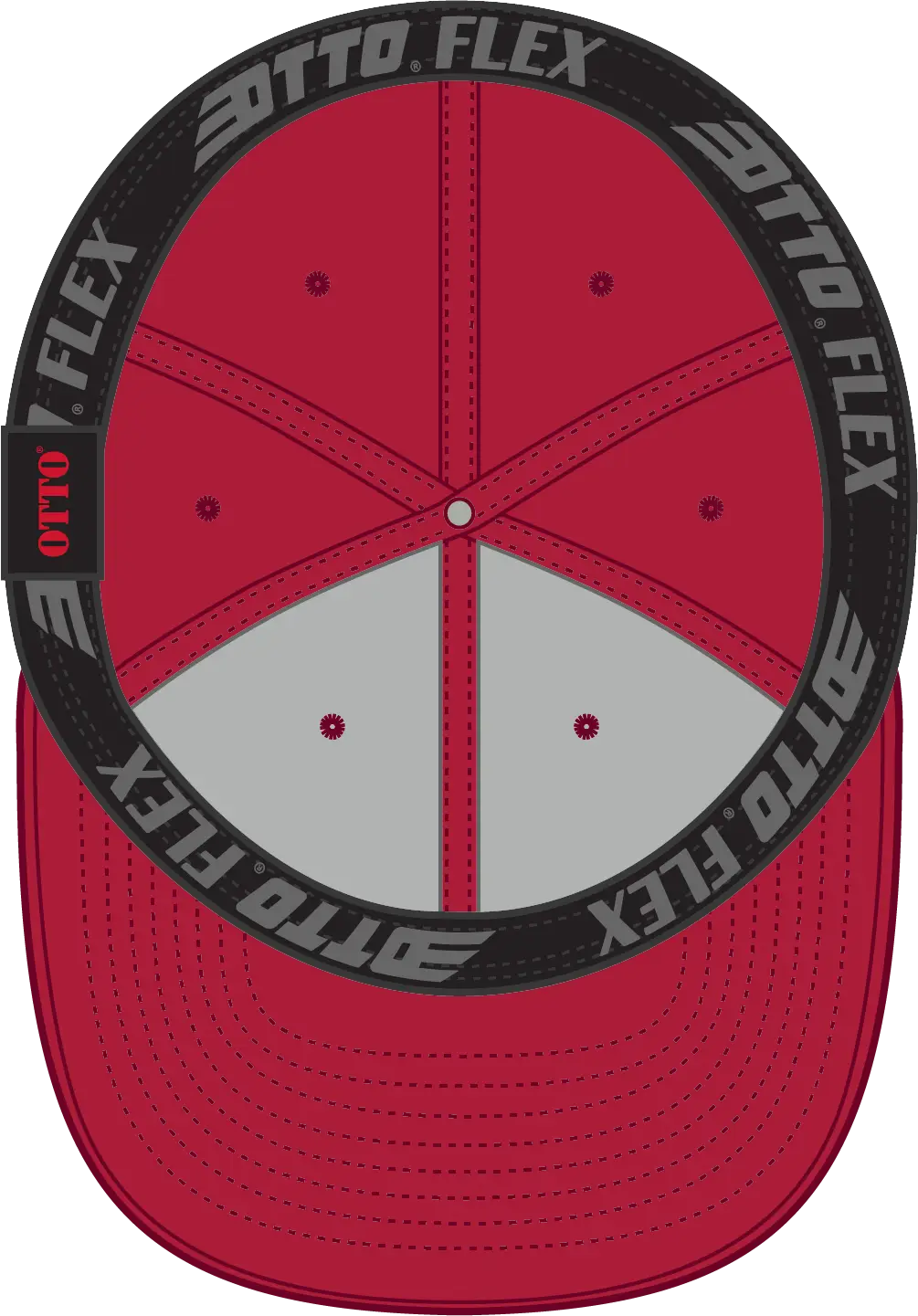 Otto 13-1206 ?Otto Flex’ Fitted 6 Panel Mid Profile Baseball Cap - Red - 7’’ - 7 1/4’’