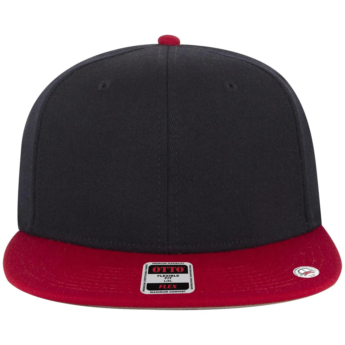 Otto 13-1329 ?Otto Flex’ Fitted 6 Panel Pro Style Baseball Cap - Red/blk/blk