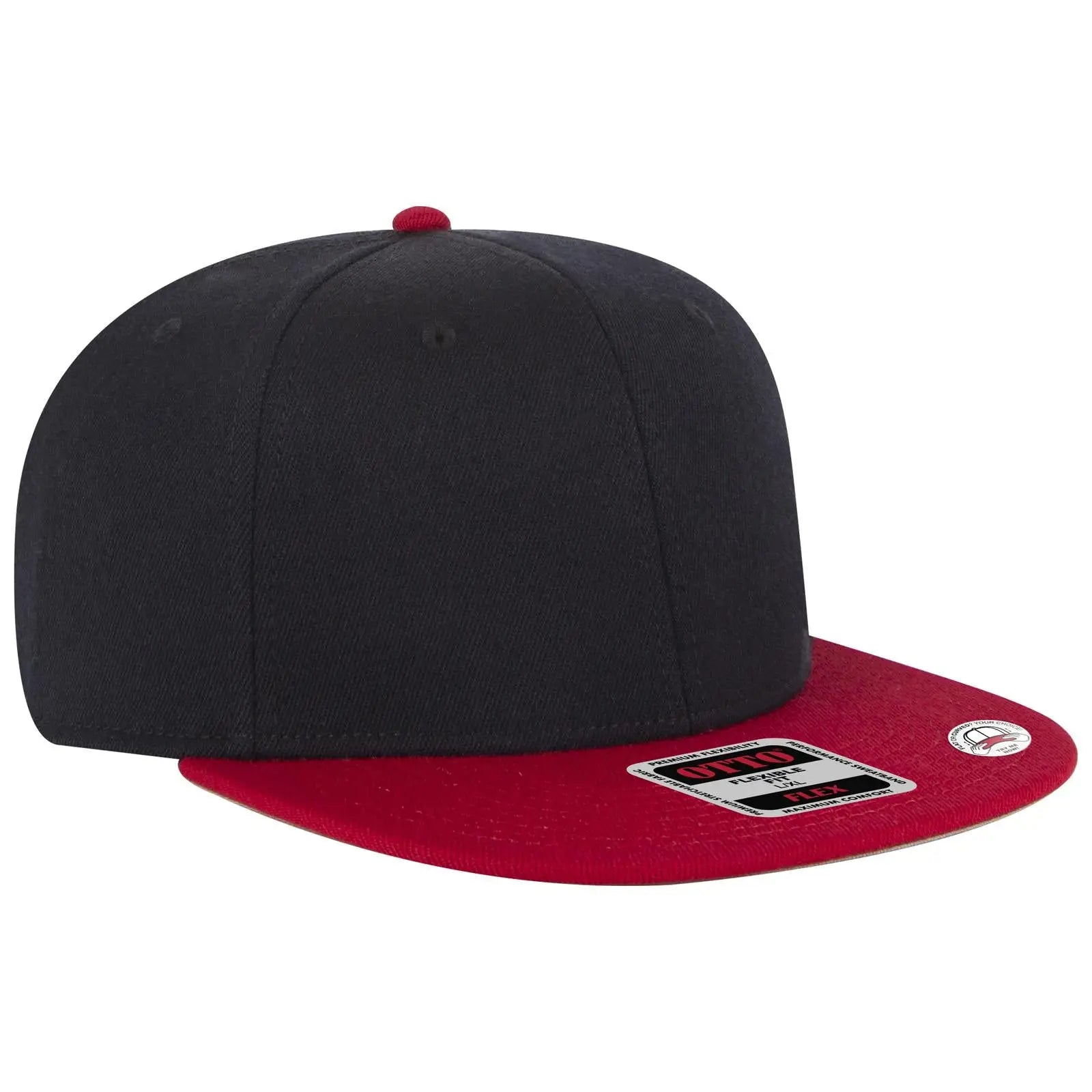 Otto 13-1329 ?Otto Flex’ Fitted 6 Panel Pro Style Baseball Cap - Red/blk/blk
