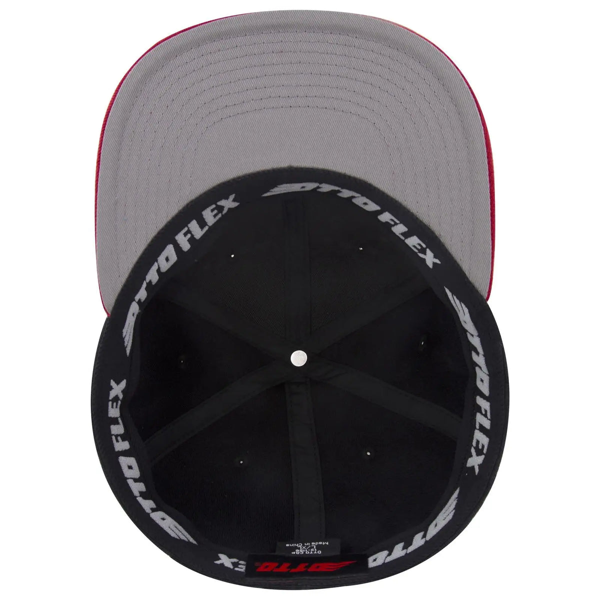 Otto 13-1329 ?Otto Flex’ Fitted 6 Panel Pro Style Baseball Cap - Red/blk/blk