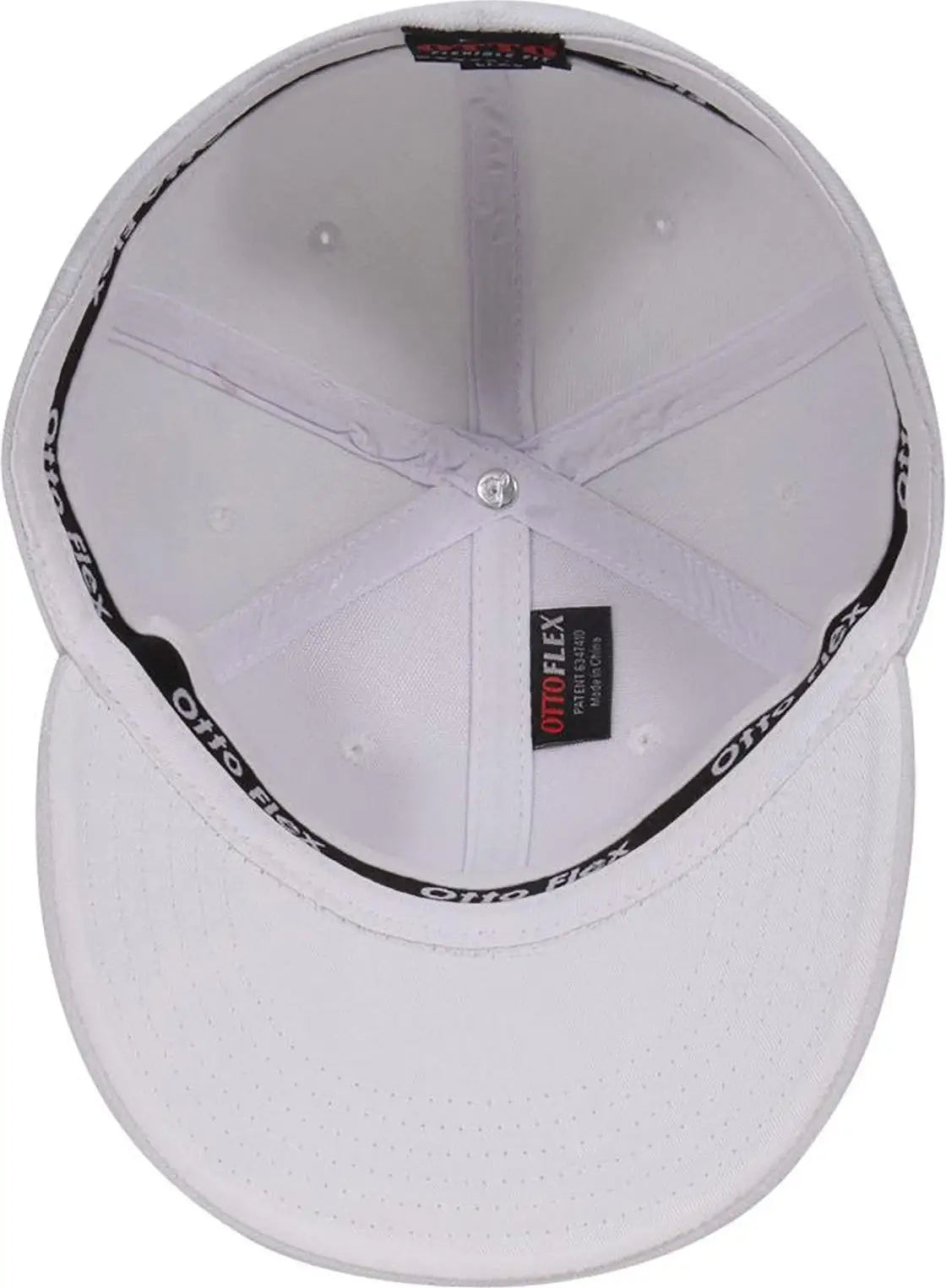 Otto 13-680 ?Otto Flex’ Fitted 6 Panel Mid Profile Flat Visor Baseball Cap - White - 7’’ - 7 1/4’’
