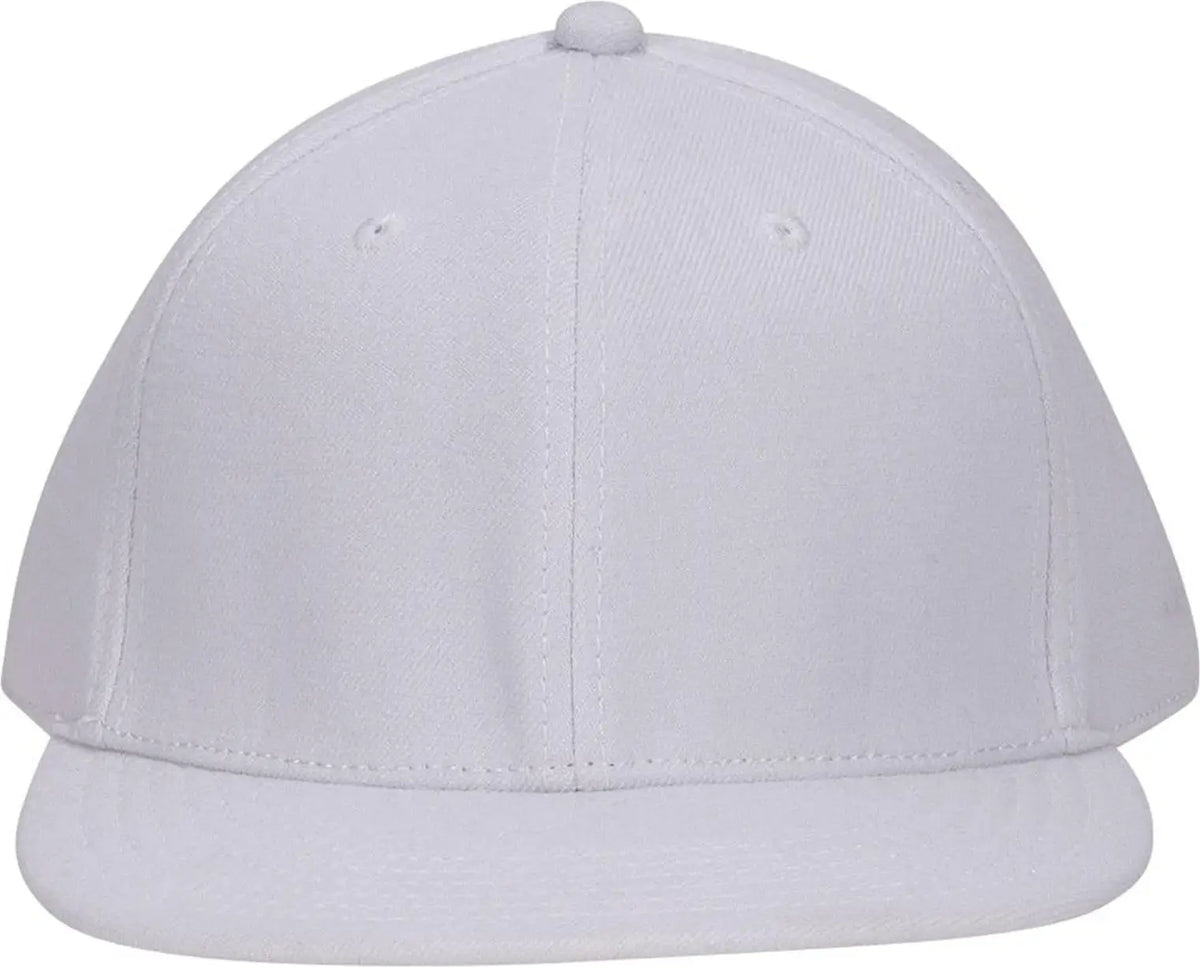 Otto 13-680 ?Otto Flex’ Fitted 6 Panel Mid Profile Flat Visor Baseball Cap - White - 7’’ - 7 1/4’’