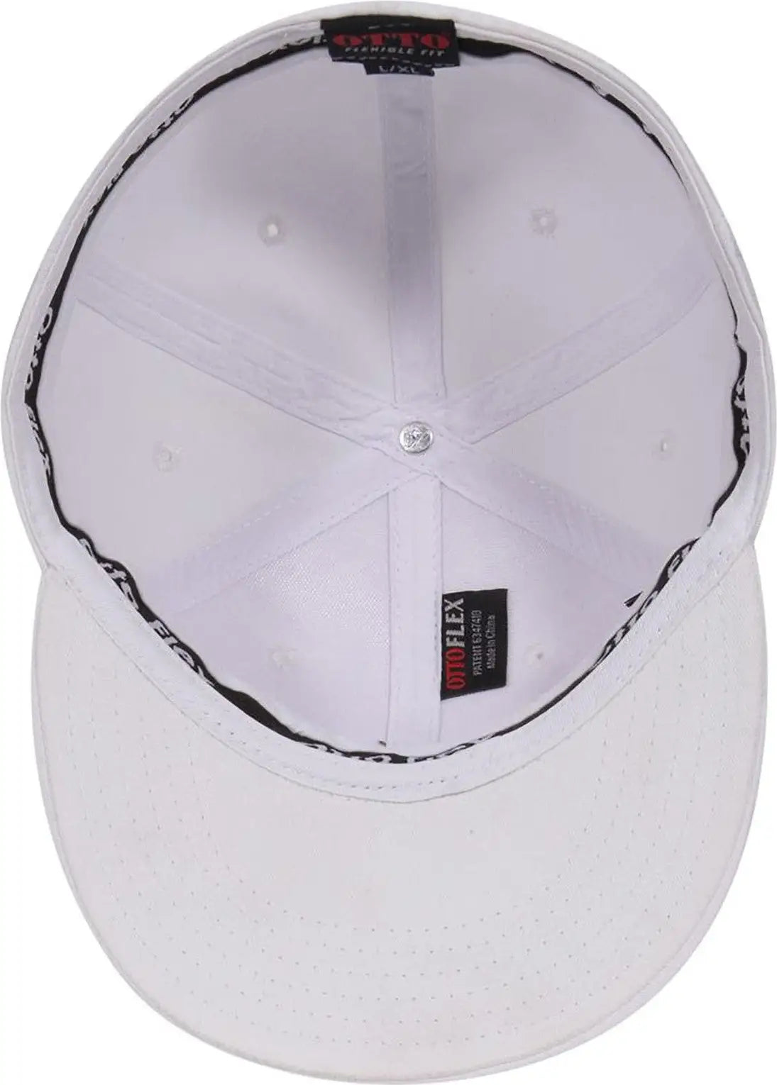 Otto 13-725 ?Otto Flex’ Fitted 6 Panel Mid Profile Flat Visor Baseball Cap - White - 7 3/8’’ - 5/8’