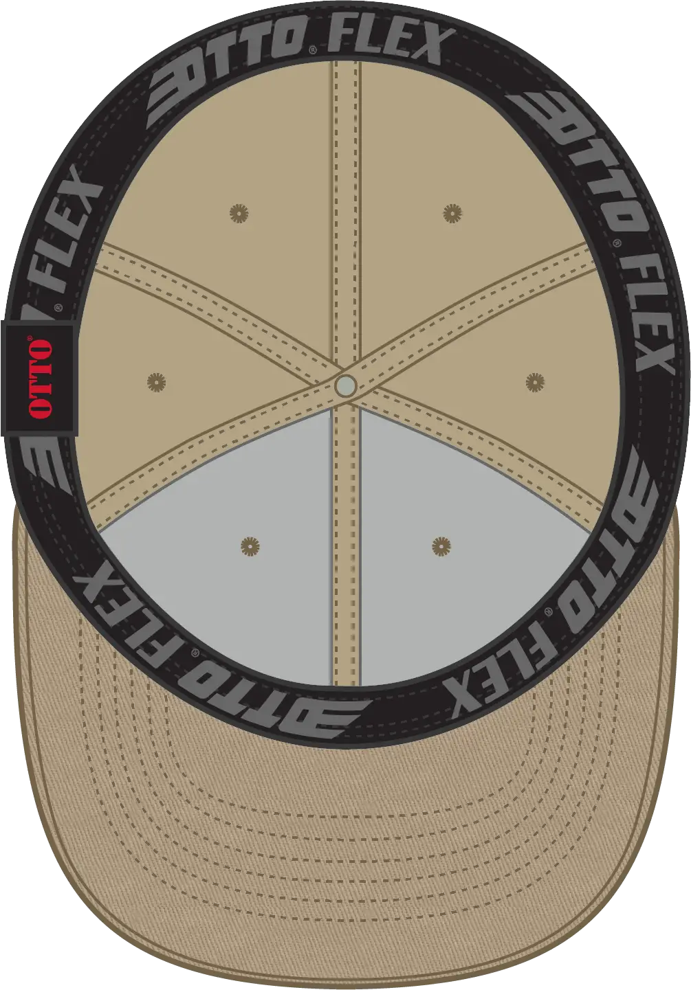 Otto 13-725 ?Otto Flex’ Fitted 6 Panel Mid Profile Flat Visor Baseball Cap - Khaki