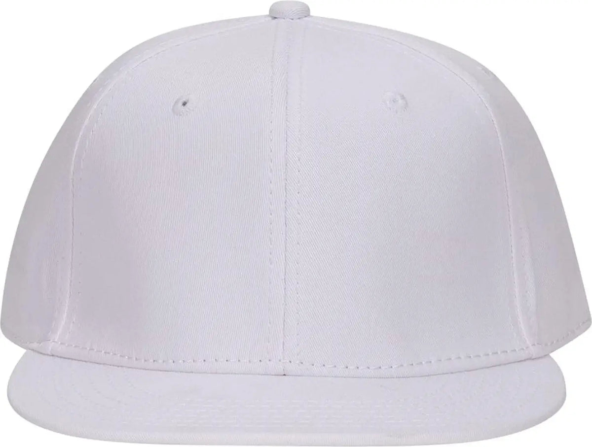 Otto 13-725 ?Otto Flex’ Fitted 6 Panel Mid Profile Flat Visor Baseball Cap - White - 7 3/8’’ - 5/8’