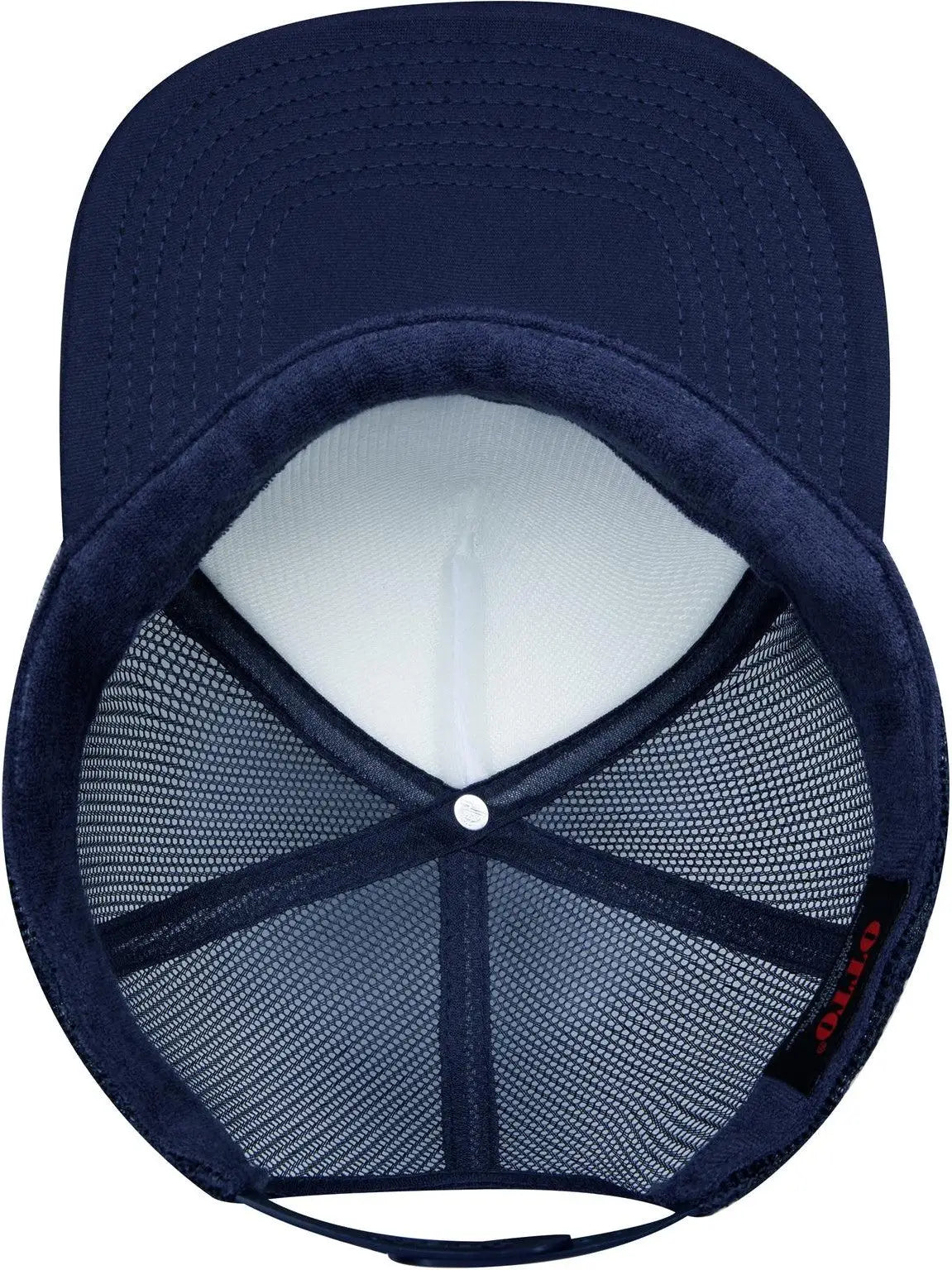 Otto 132-1037 ?Otto Snap’ 5 Panel High Crown Mesh Back Trucker Snapback Cap - Nvy/wht/nvy - 6 1/2’’ - 7 5/8’’