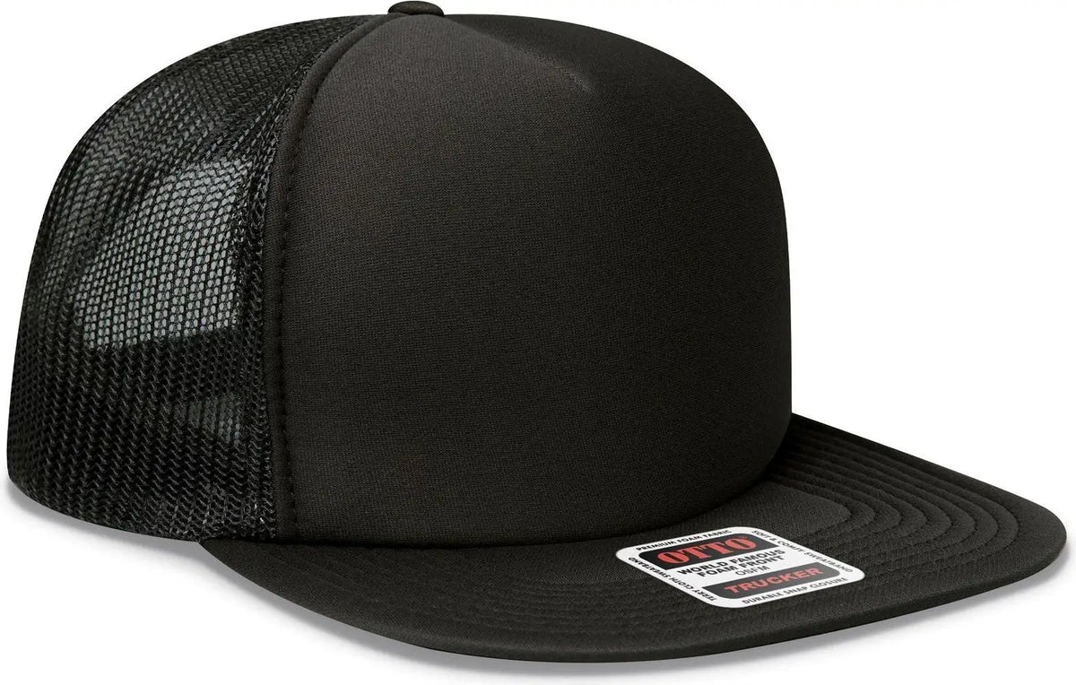 Otto 132-1037 ?Otto Snap’ 5 Panel High Crown Mesh Back Trucker Snapback Cap - Black - 6 1/2’’ - 7 5/8’’