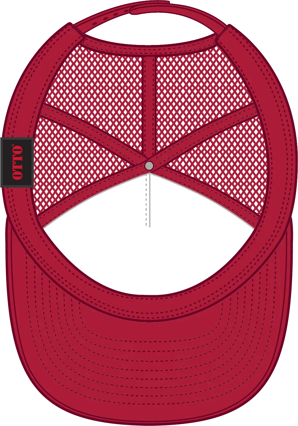 Otto 132-1037 ?Otto Snap’ 5 Panel High Crown Mesh Back Trucker Snapback Cap - Red - 6 1/2’’ - 7 5/8’’