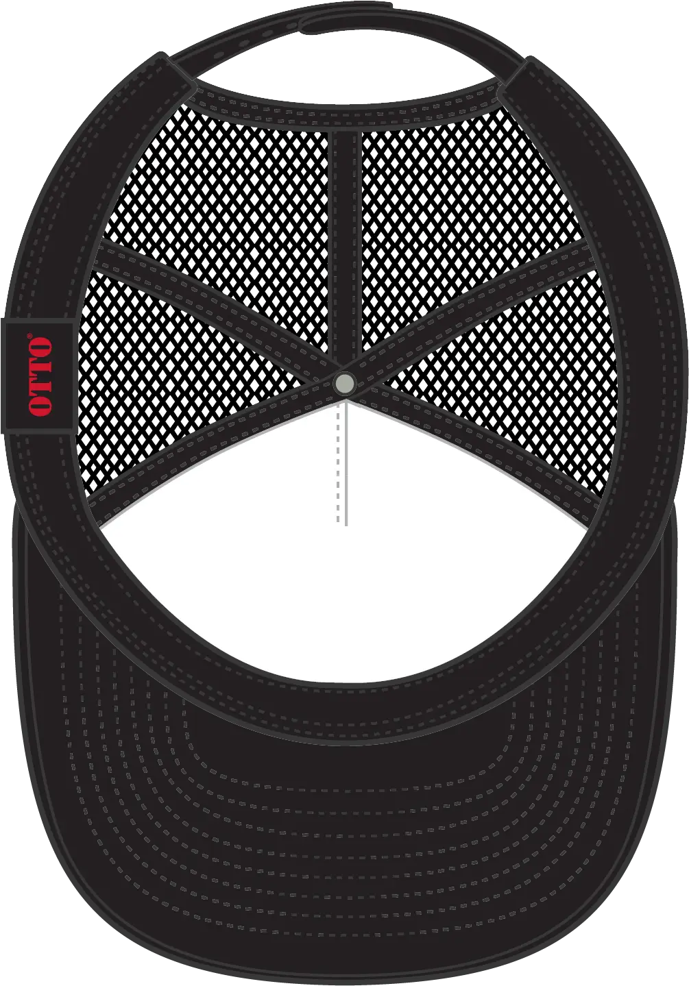 Otto 132-1037 ?Otto Snap’ 5 Panel High Crown Mesh Back Trucker Snapback Cap - Blk/wht/blk - 6 1/2’’ - 7 5/8’’