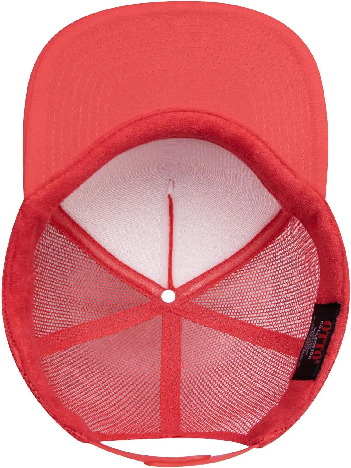 Otto 132-1037 ?Otto Snap’ 5 Panel High Crown Mesh Back Trucker Snapback Cap - Red - 6 1/2’’ - 7 5/8’’