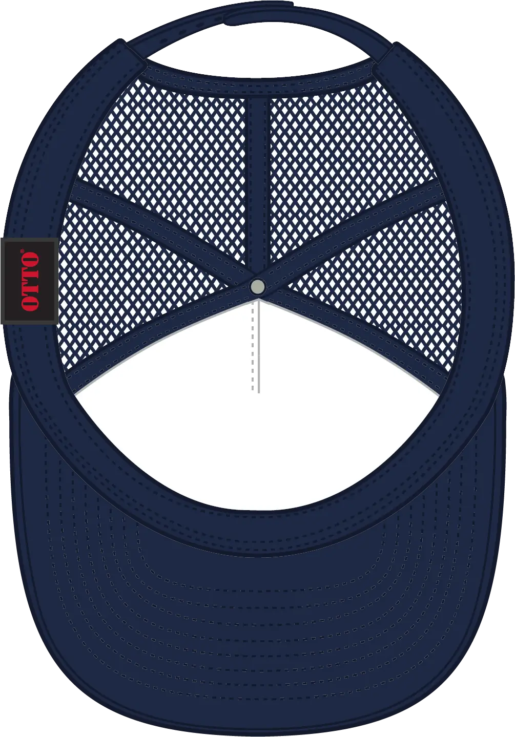 Otto 132-1037 ?Otto Snap’ 5 Panel High Crown Mesh Back Trucker Snapback Cap - Nvy/wht/nvy - 6 1/2’’ - 7 5/8’’