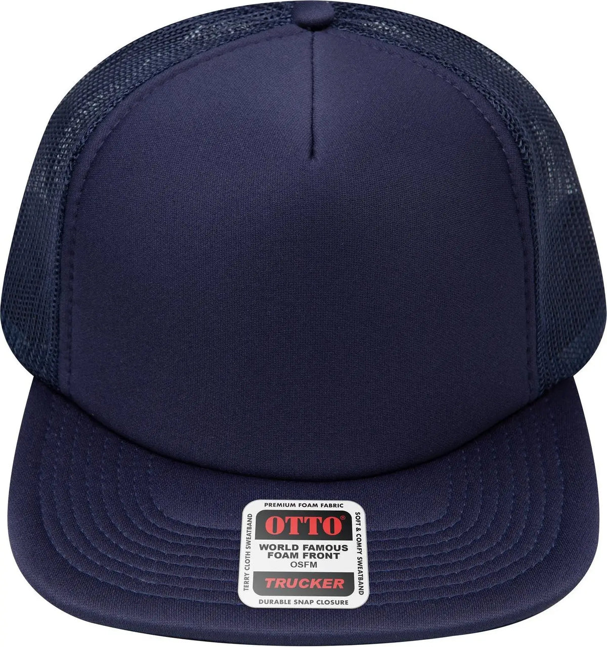 Otto 132-1037 ?Otto Snap’ 5 Panel High Crown Mesh Back Trucker Snapback Cap - Navy - 6 1/2’’ - 7 5/8’’