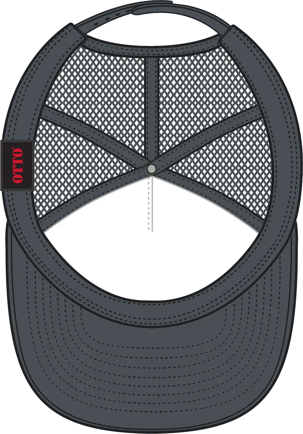 Otto 132-1037 ?Otto Snap’ 5 Panel High Crown Mesh Back Trucker Snapback Cap - Char. Gray - 6 1/2’’ - 7 5/8’’