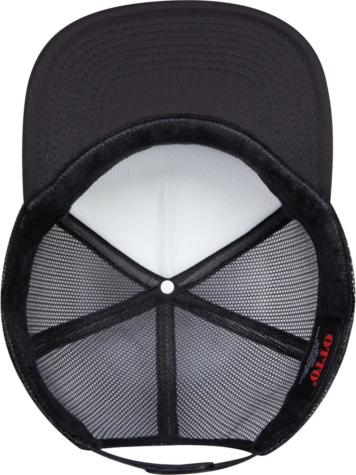 Otto 132-1037 ?Otto Snap’ 5 Panel High Crown Mesh Back Trucker Snapback Cap - Blk/wht/blk - 6 1/2’’ - 7 5/8’’