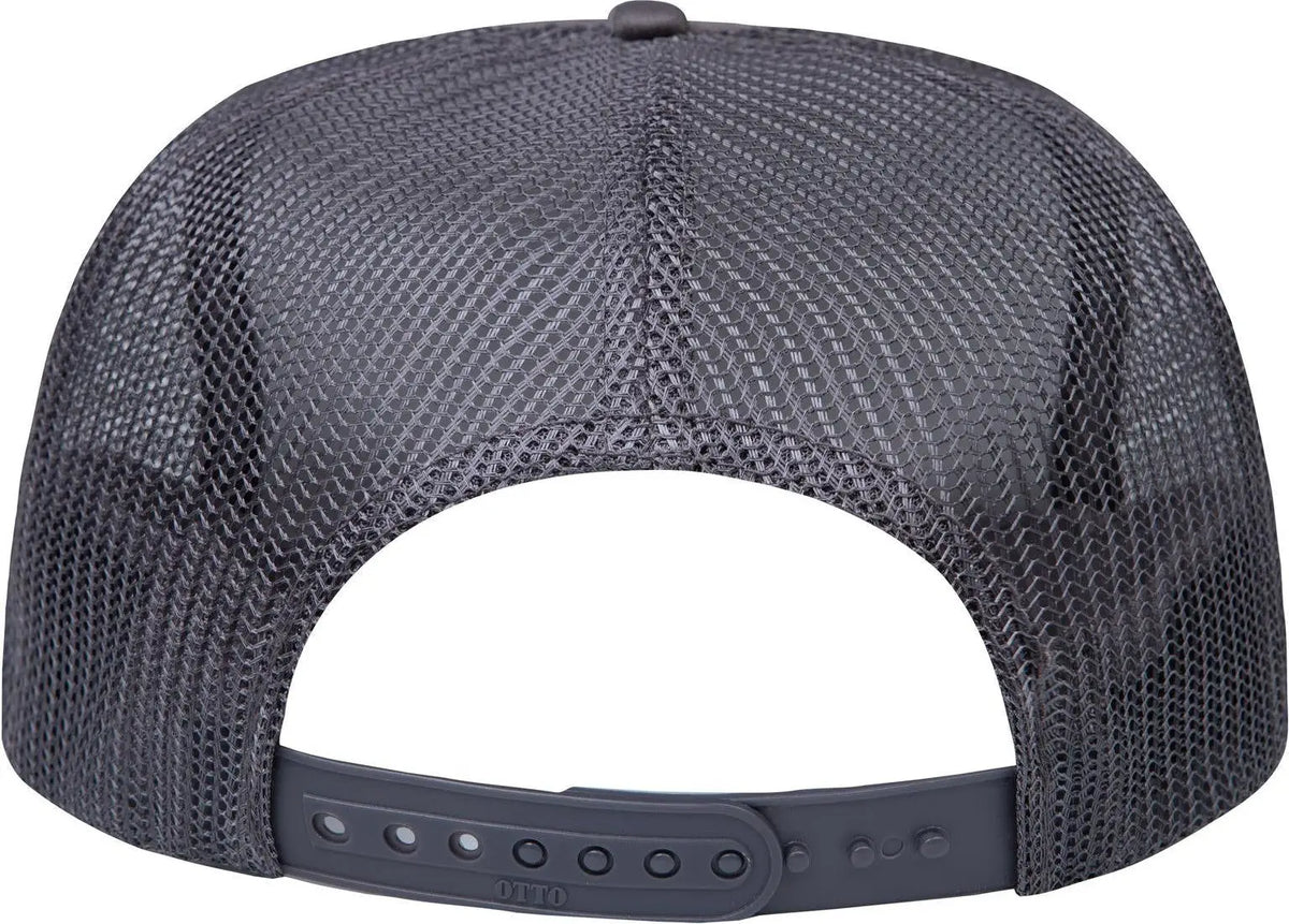 Otto 132-1037 ?Otto Snap’ 5 Panel High Crown Mesh Back Trucker Snapback Cap - Char. Gray - 6 1/2’’ - 7 5/8’’
