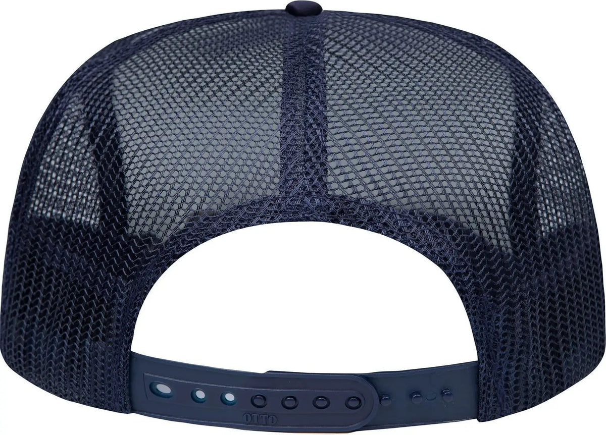 Otto 132-1037 ?Otto Snap’ 5 Panel High Crown Mesh Back Trucker Snapback Cap - Nvy/wht/nvy - 6 1/2’’ - 7 5/8’’