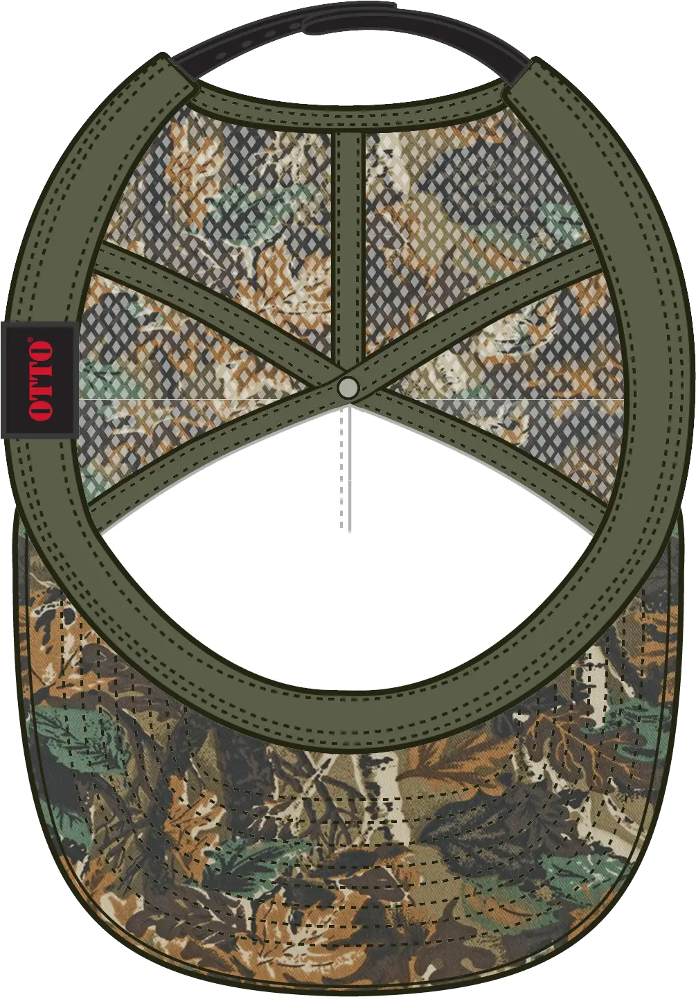 Otto 132-1037 ?Otto Snap’ Camouflage 5 Panel High Crown Mesh Back Trucker Cap - 003cpa - 6 1/2’’ - 7 5/8’’