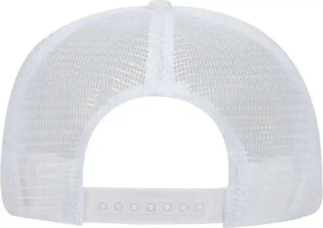 Otto 132-1037 Polyester Foam Front Flat Visor High Crown Golf Style Mesh Back Cap - White - one Size Fits Most
