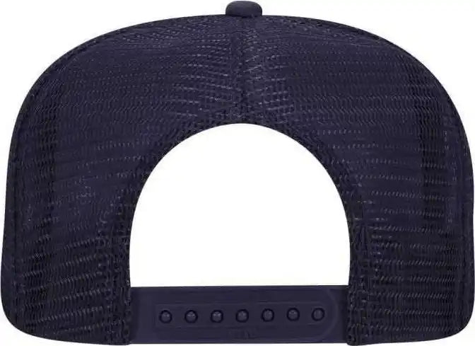 Otto 132 1037 Polyester Foam Front Flat Visor High Crown Golf Style Mesh Back Cap Navy White / one Size Fits Most