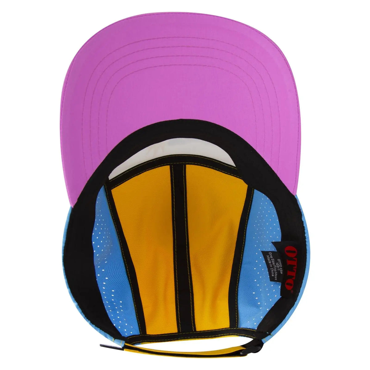 Otto 133-1 5 Panel Running Cap with Elastic Soft Visor - Azl/ivr/cl Blu/amb - 7 3/8’’ - 5/8’’