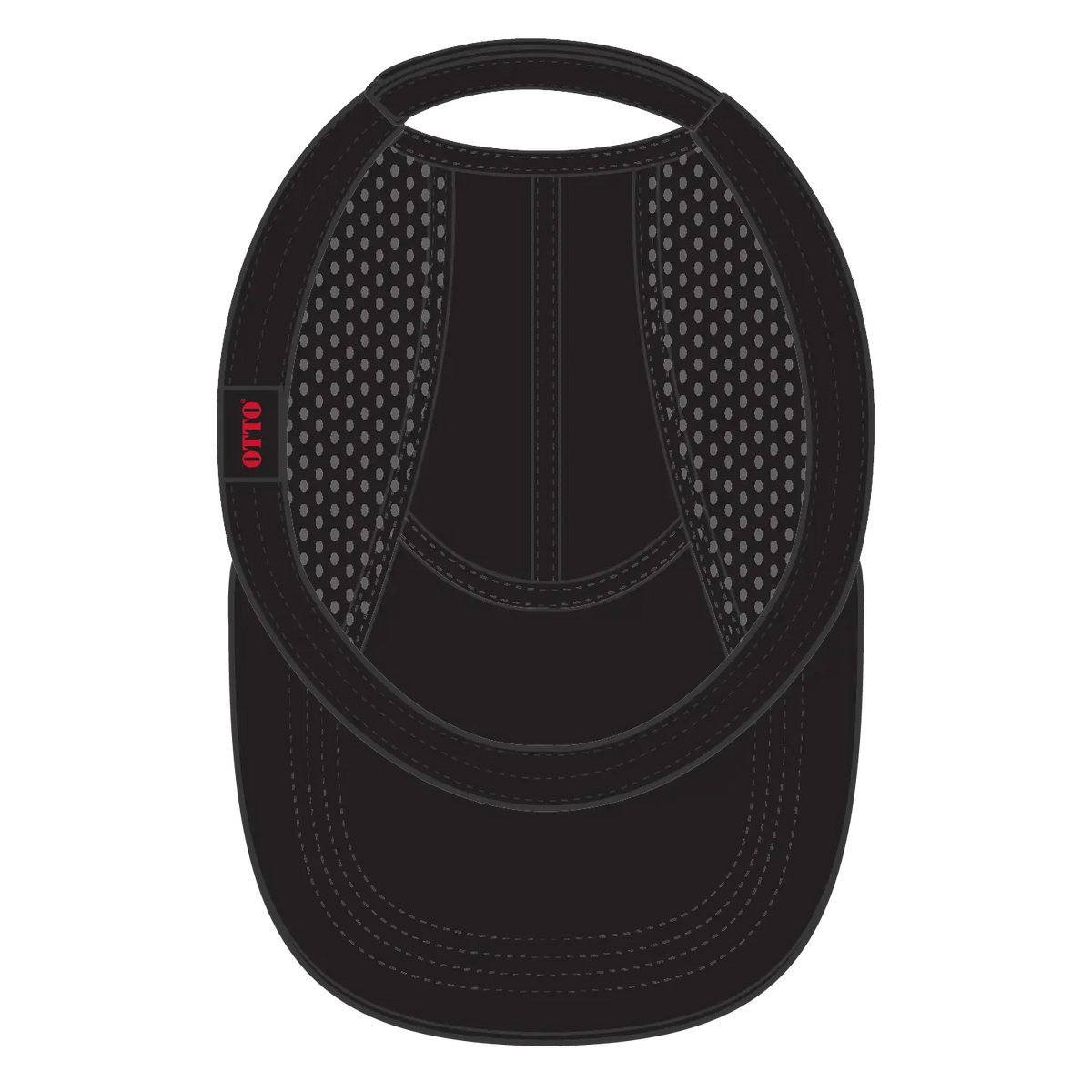 Otto 133-1 5 Panel Running Cap with Elastic Soft Visor - Black - 7 3/8’’ - 5/8’’