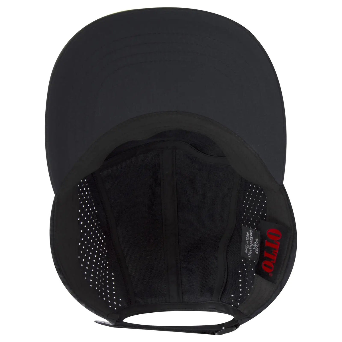 Otto 133-1 5 Panel Running Cap with Elastic Soft Visor - Black - 7 3/8’’ - 5/8’’