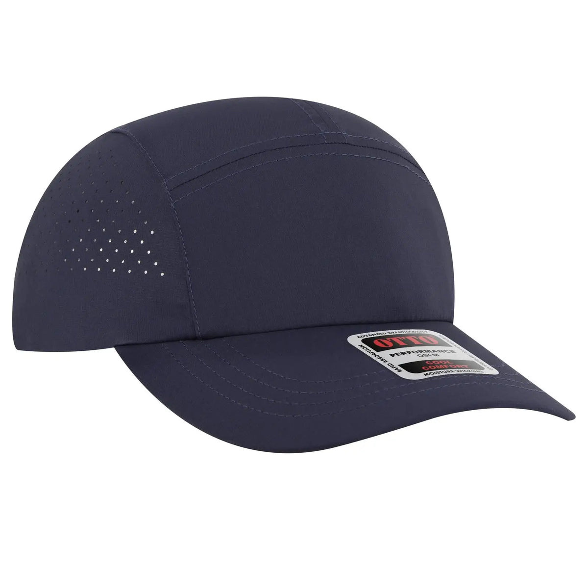 Otto 133-1 5 Panel Running Cap with Elastic Soft Visor - Navy - 7 3/8’’ - 5/8’’