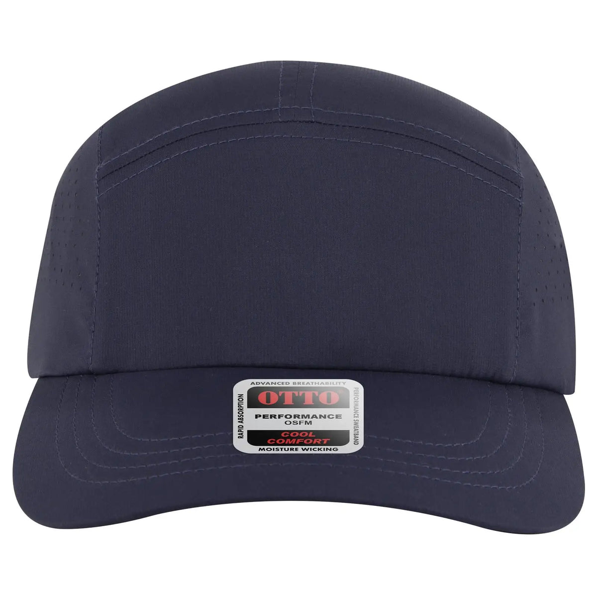 Otto 133-1 5 Panel Running Cap with Elastic Soft Visor - Navy - 7 3/8’’ - 5/8’’