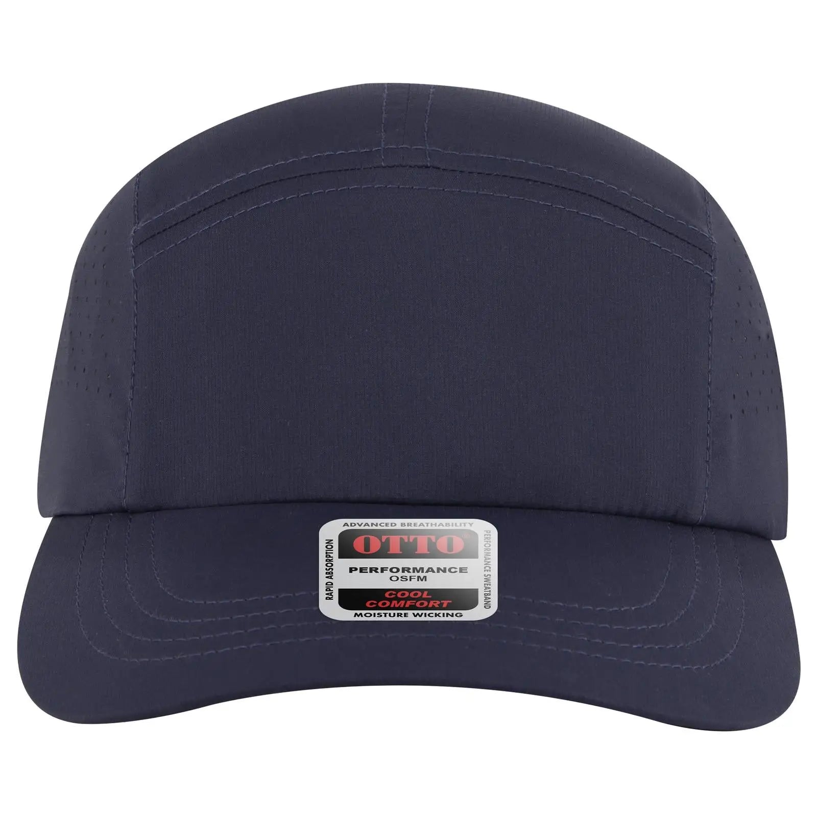 Otto 133-1 5 Panel Running Cap with Elastic Soft Visor - Navy - 7 3/8’’ - 5/8’’