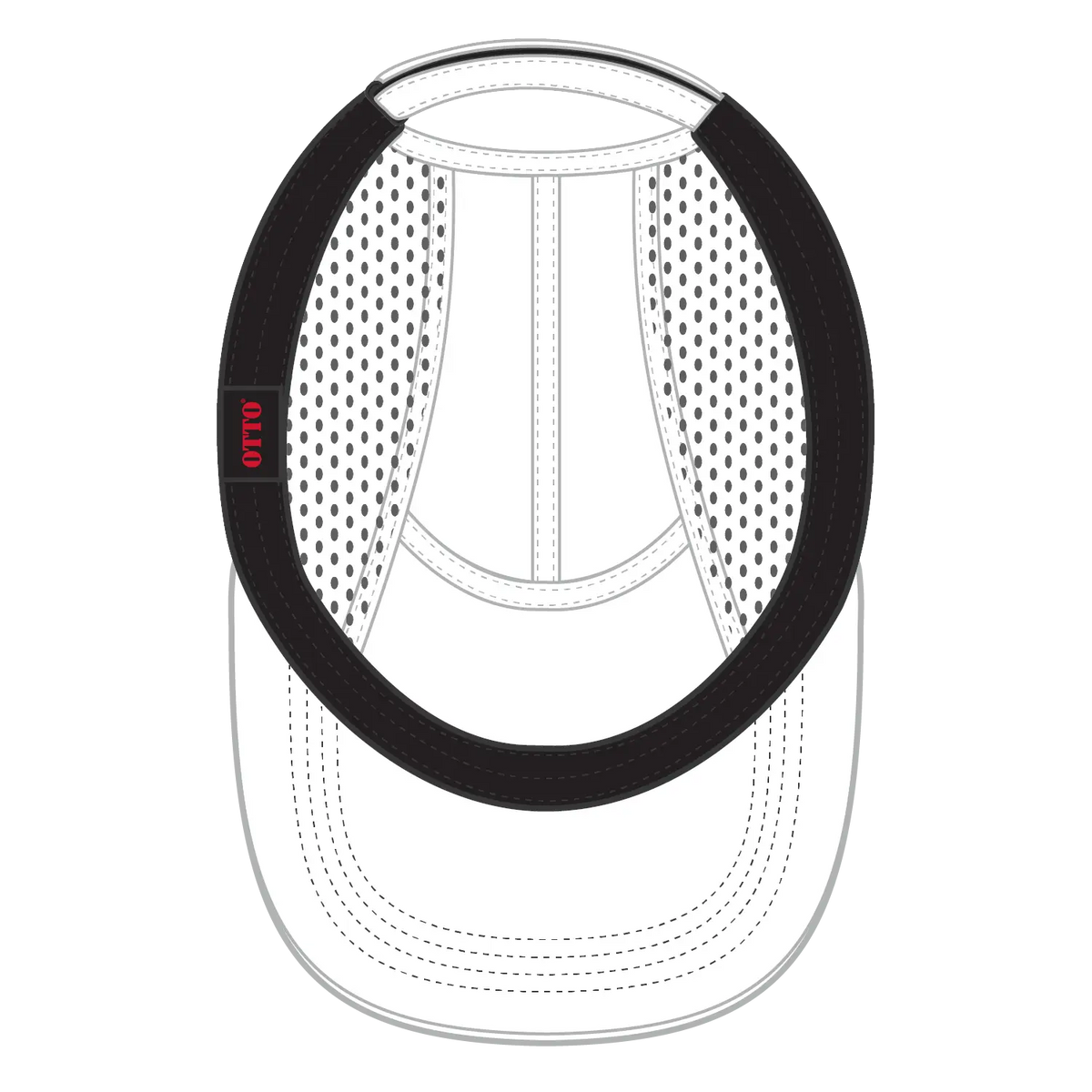 Otto 133-1 5 Panel Running Cap with Elastic Soft Visor - White - 7 3/8’’ - 5/8’’