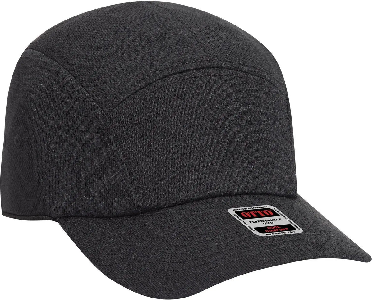 Otto 133-1047 5 Panel Running Cap - Black - 6 1/2’’ - 7 5/8’’